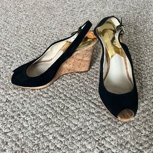Michael Kors Keegan Suede Wedge Cork Sandals Women’s Size 7.5